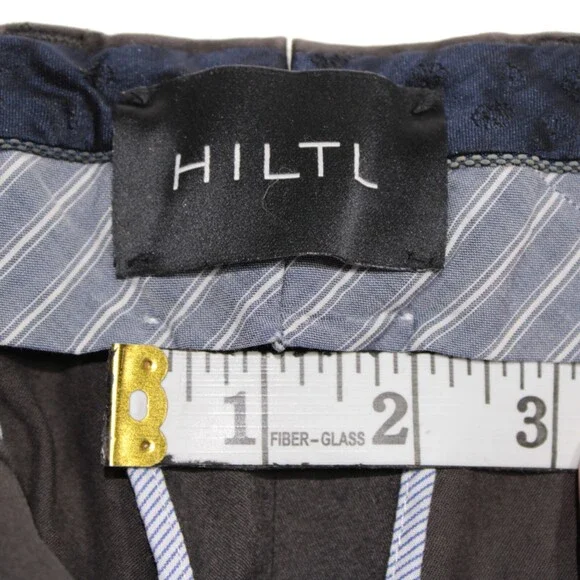 Hiltl NWT Chinos / Casual Pants Size 35 US Dayne In Solid Gray Cotton Blend